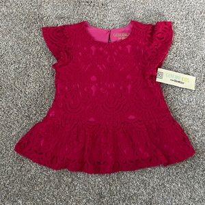 Girls Top - Pink Lace 4T